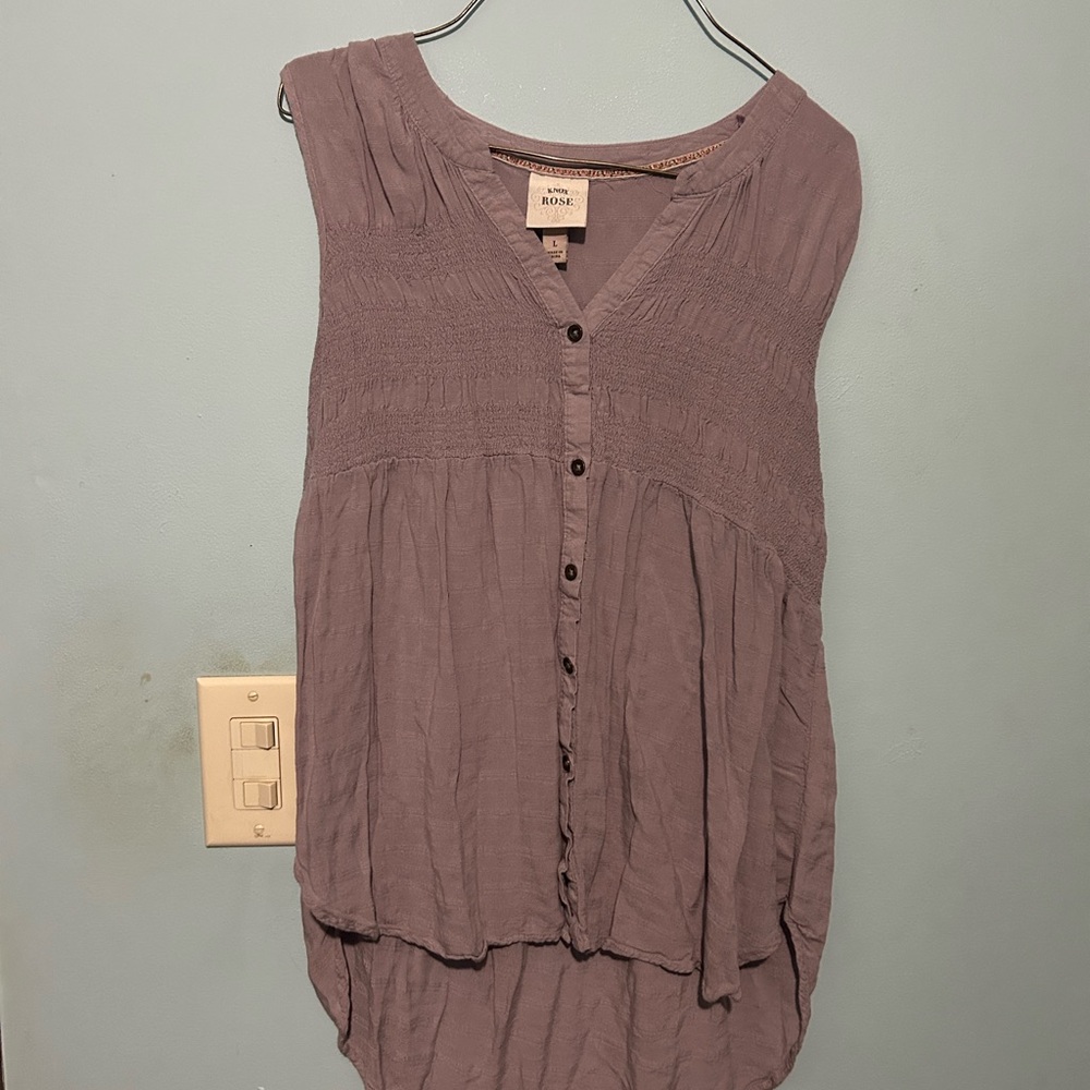 Knox Rose Purple Sleeveless Relaxed Blouse